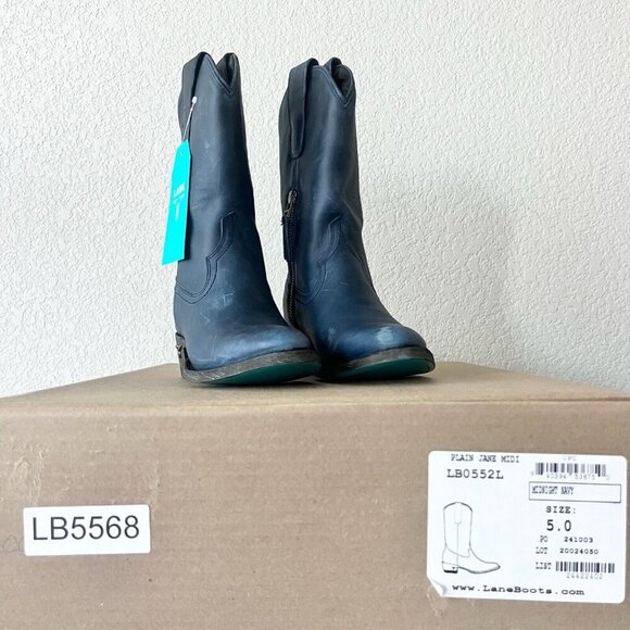 Lane PLAIN JANE Womens Cowboy Midi Boots 5 Blue Western Cowgirl Short Boot - Picture 12 of 13